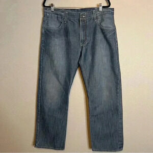 Levi's 514 Men's 38/30 Blue Denim Straight Leg Jeans Light Wash Flap Pockets Y2K